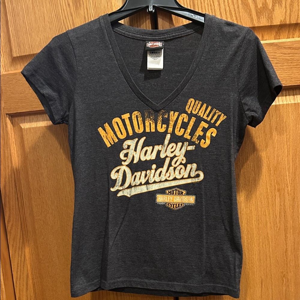 Harley-Davidson Charcoal Tee with Gold Logo